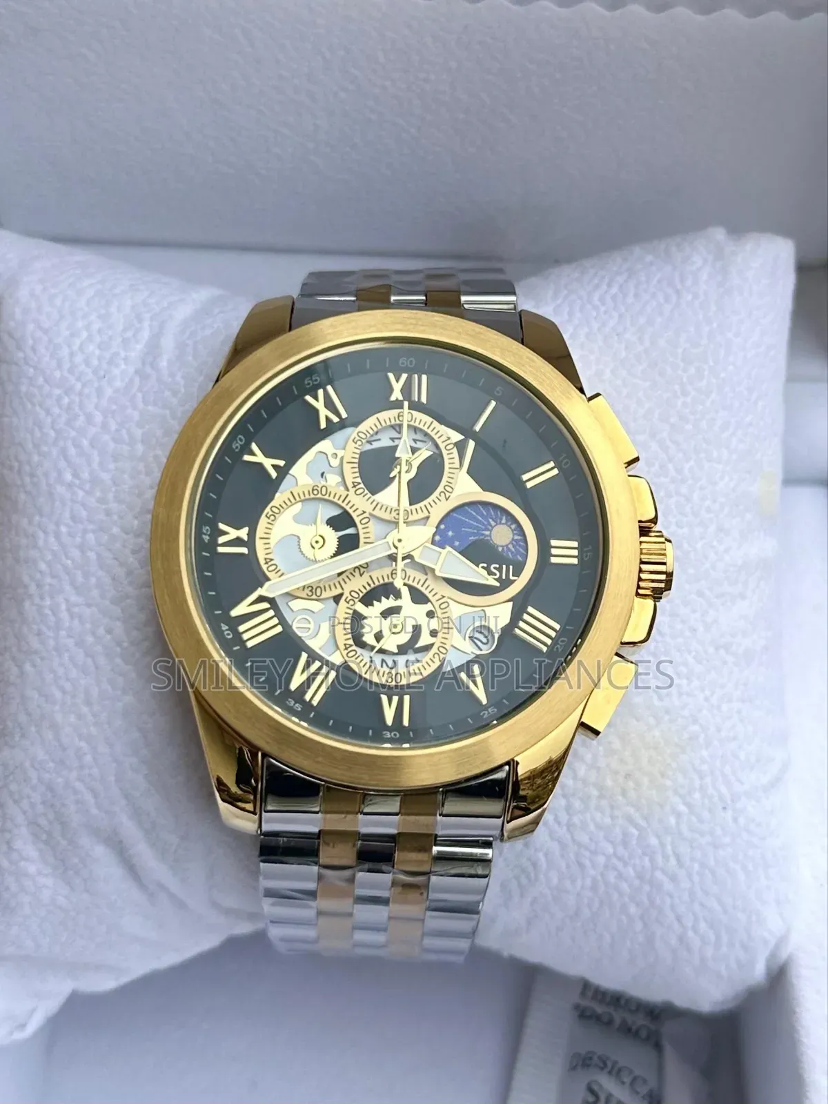 Original Fossil Men's Wrist Styling Watch Silver Brown