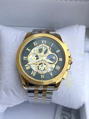 Original Fossil Men's Wrist Styling Watch Silver Brown