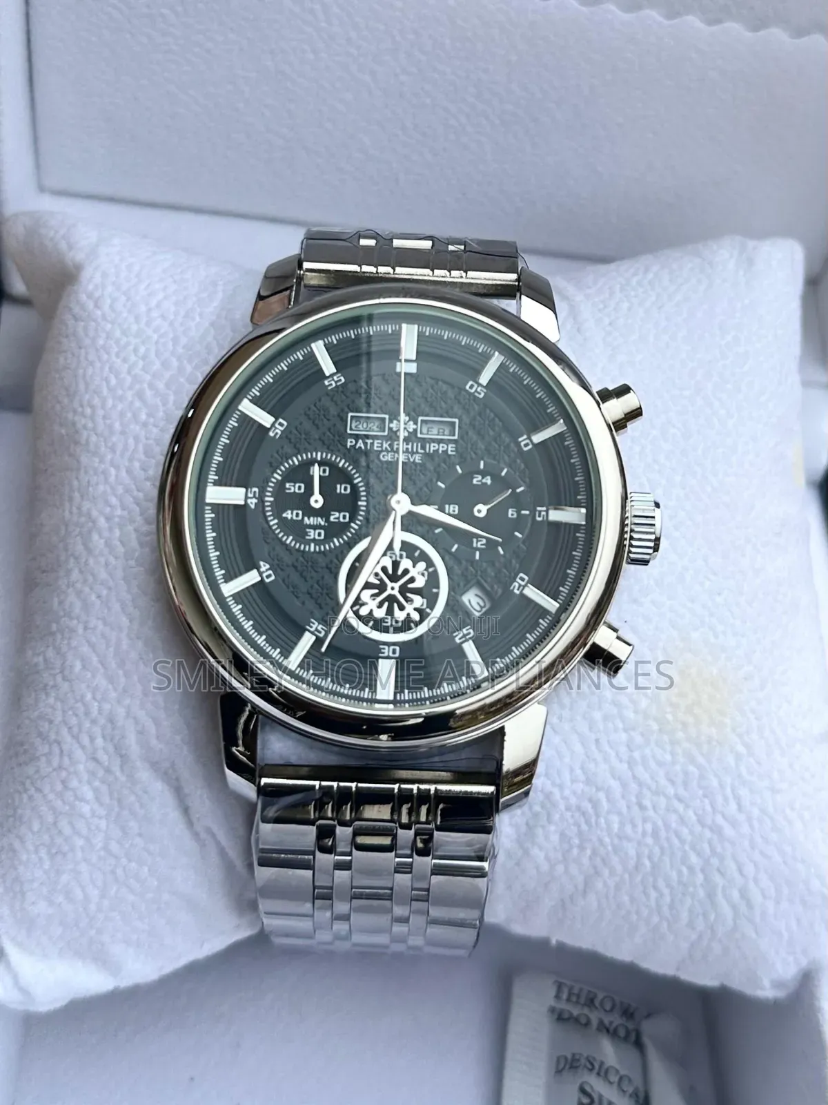 Patek Philippe Classic Stylish Wrist Watch Silver Black
