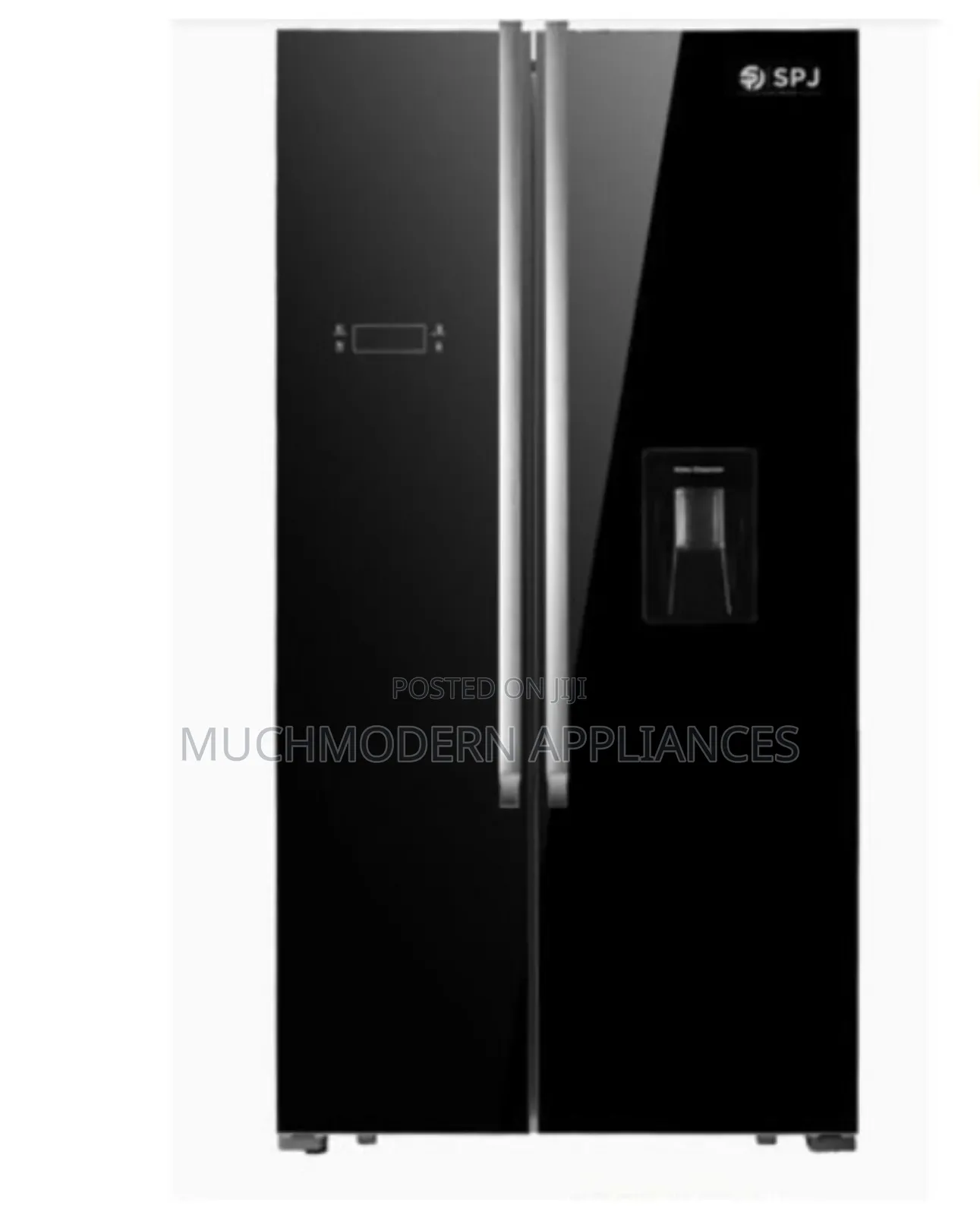 SPJ 699 Lt Side by Side Frost Free Refrigerator,Black Glass