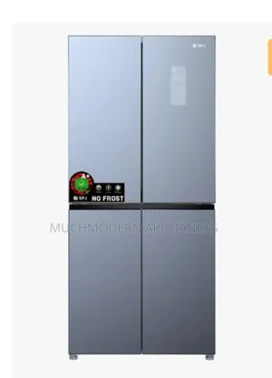 SPJ 559L 4-Door Frost Free Refrigerator, Silver Glass