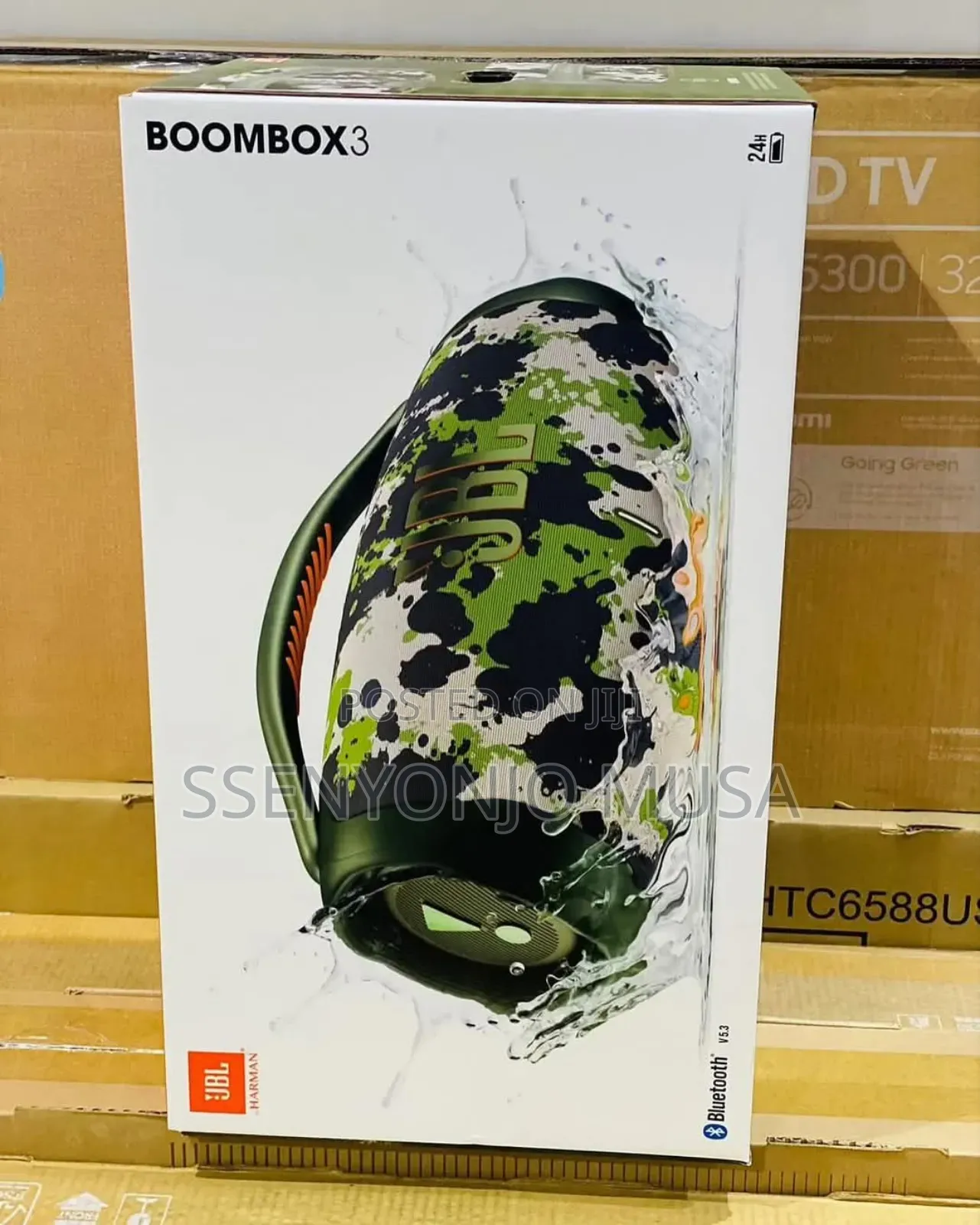 JBL Boombox 3 Waterproof Portable Bluetooth Speaker - Green.