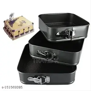 3 Pieces Square Cake Mould Nonstick Bakeware Set