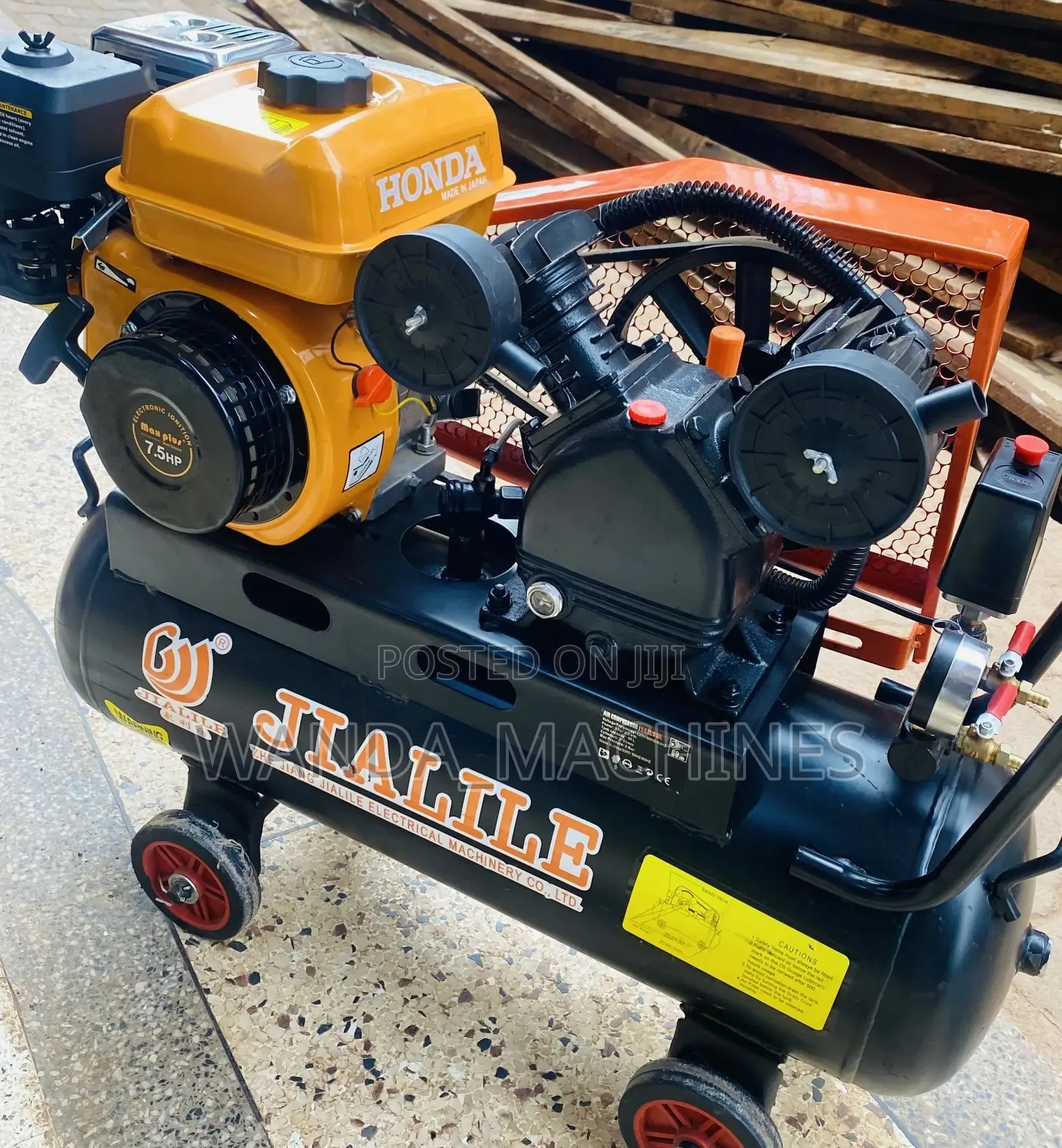 Gasoline Air Compressor Double Piston 50L