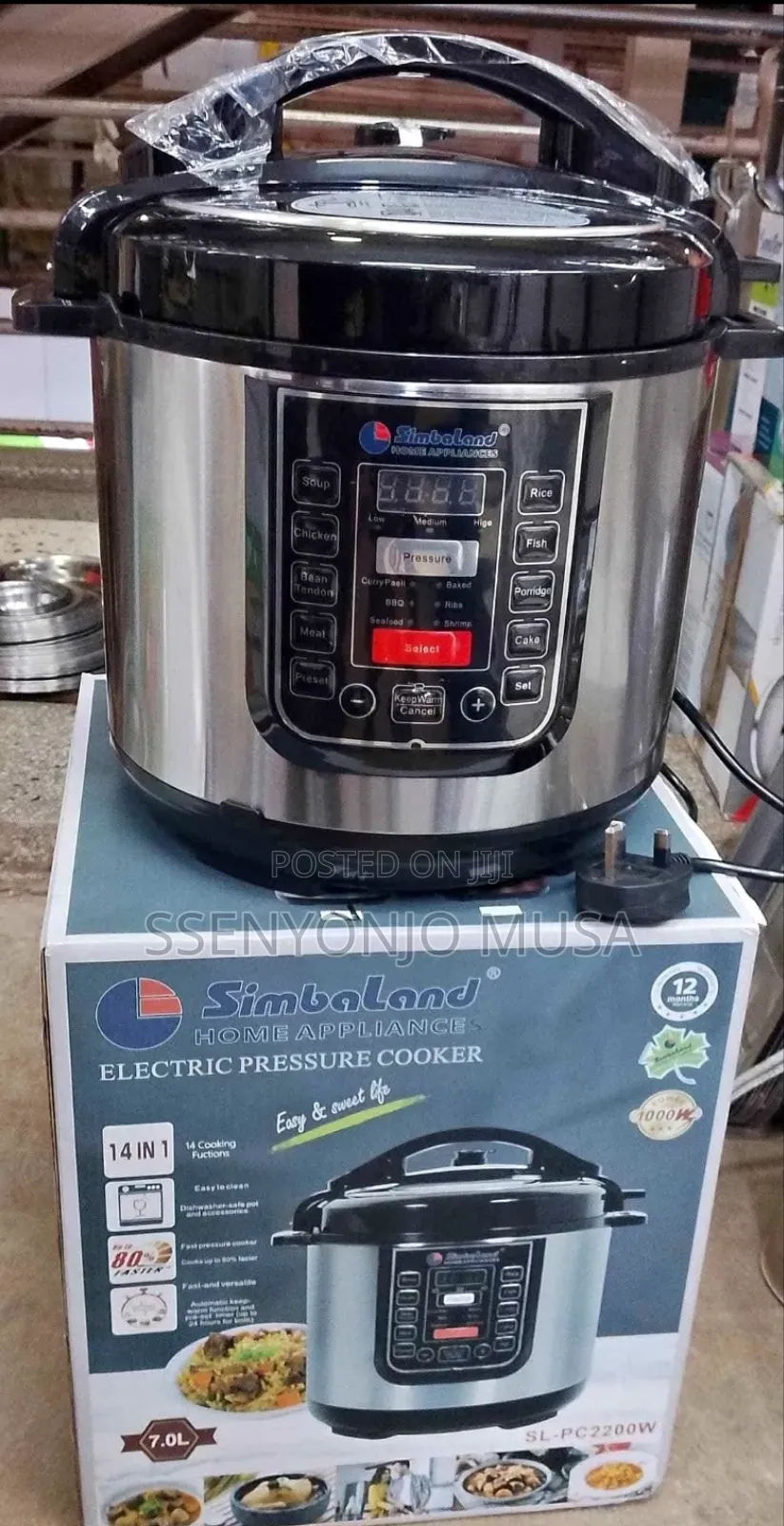 Simbland Electric Pressure Cooker - 7.0l, 14-in-1, 1000watts, Multi.