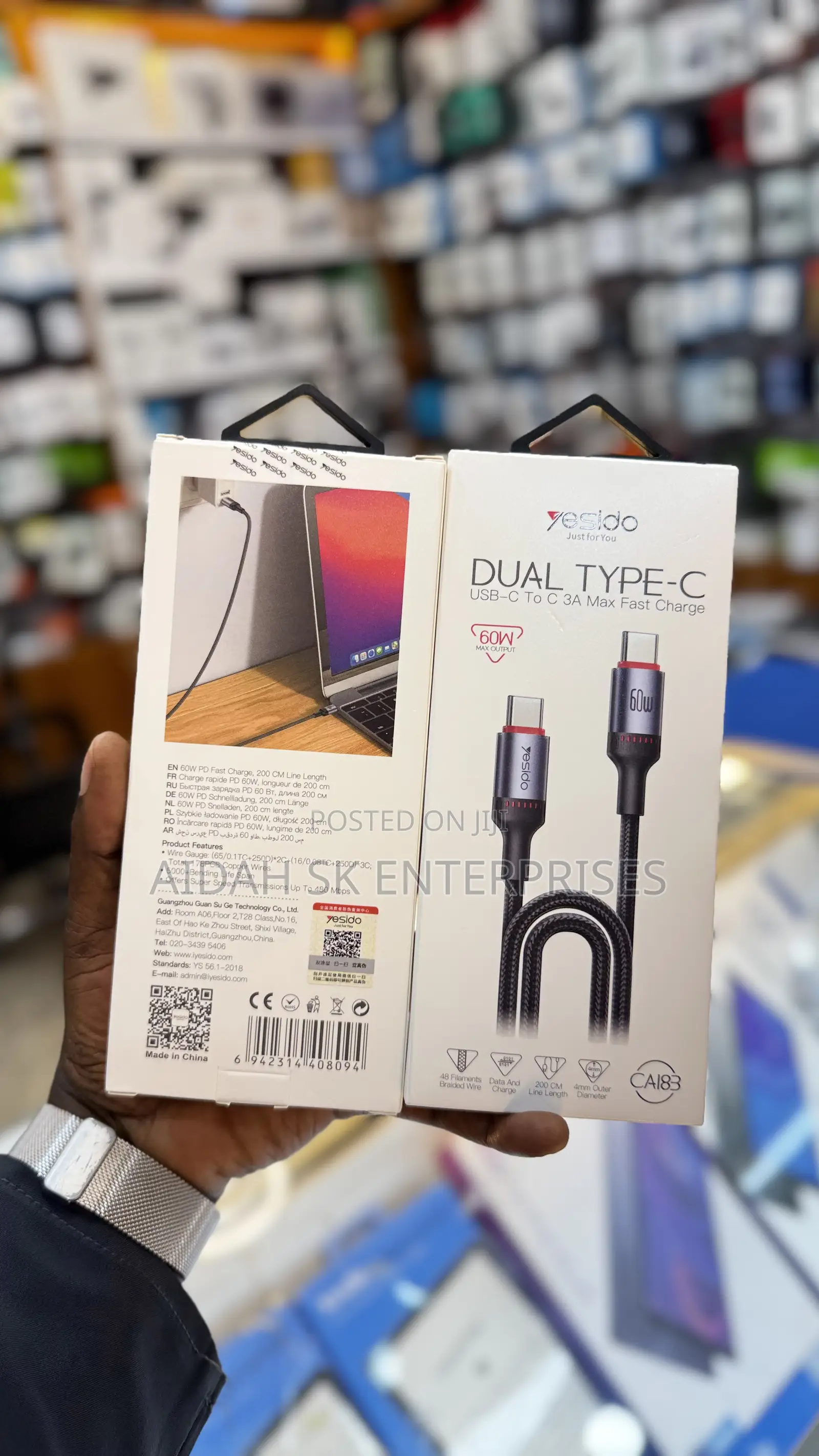 Yesido Ca183 USB C to C Cable 60W Fast Charging 2M