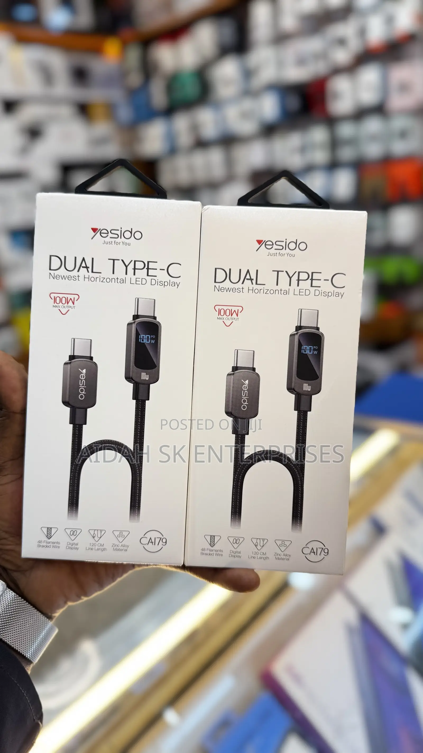 CA179 1.2 Meters Type-C to Type-C PD100W Super Fast Charging