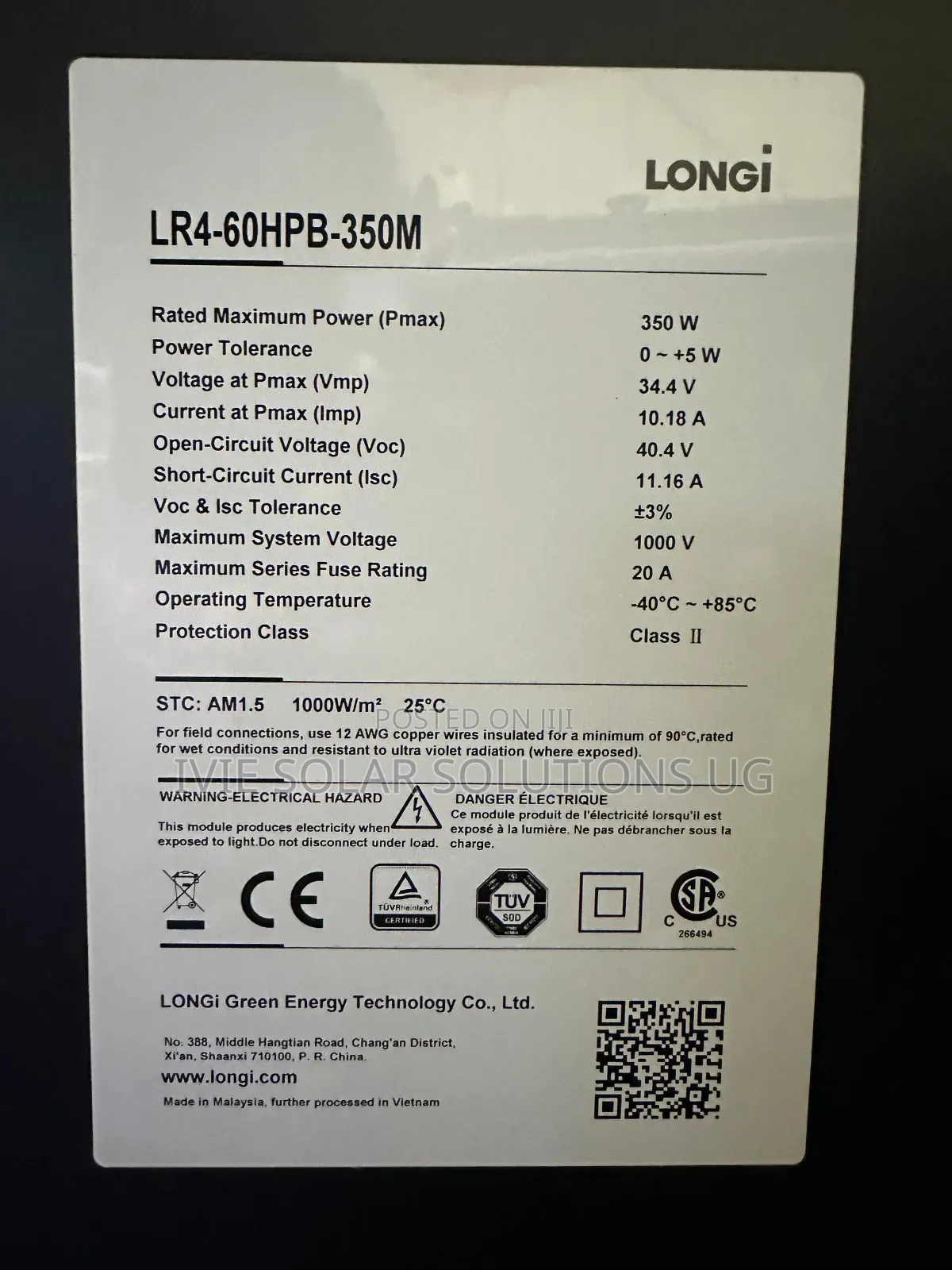Mono Solar Panels 350watts