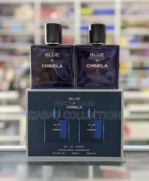 A Pair of Blue De Chanela Men’S Perfume
