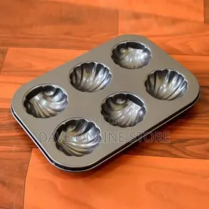 6-Hole Long Life,Cupcake Baking Tray /Oven Tray Pan - Black