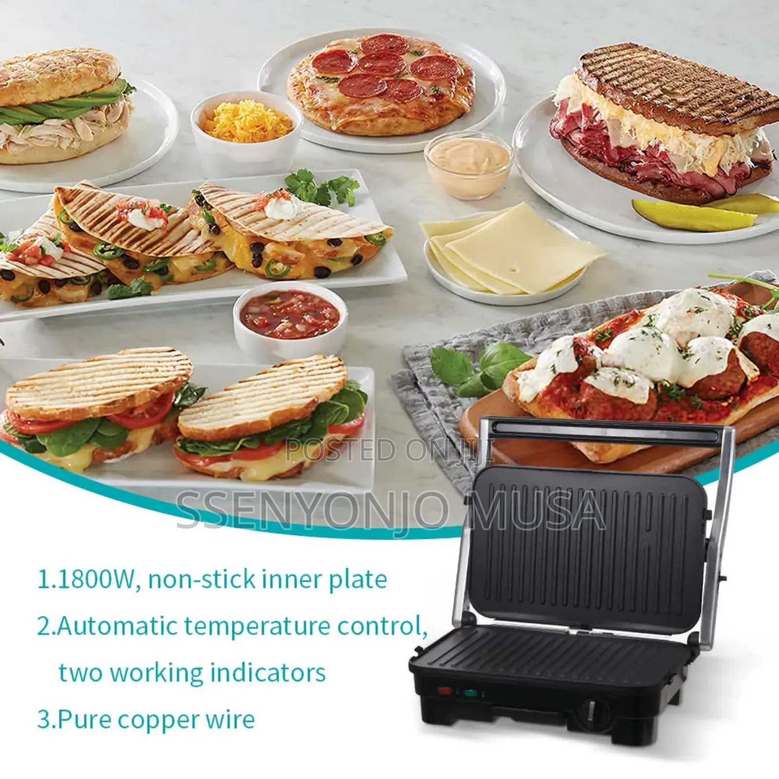 Winningstar Panini Maker Stainless Steel 850w High Power.