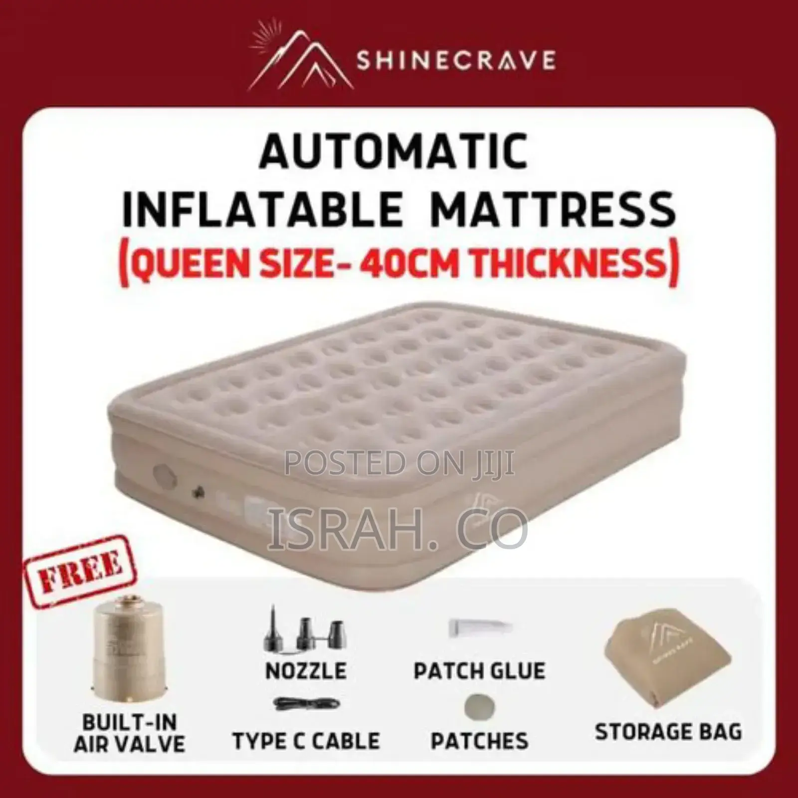 198x152x40cm Double Portable Mountain Air Mattress