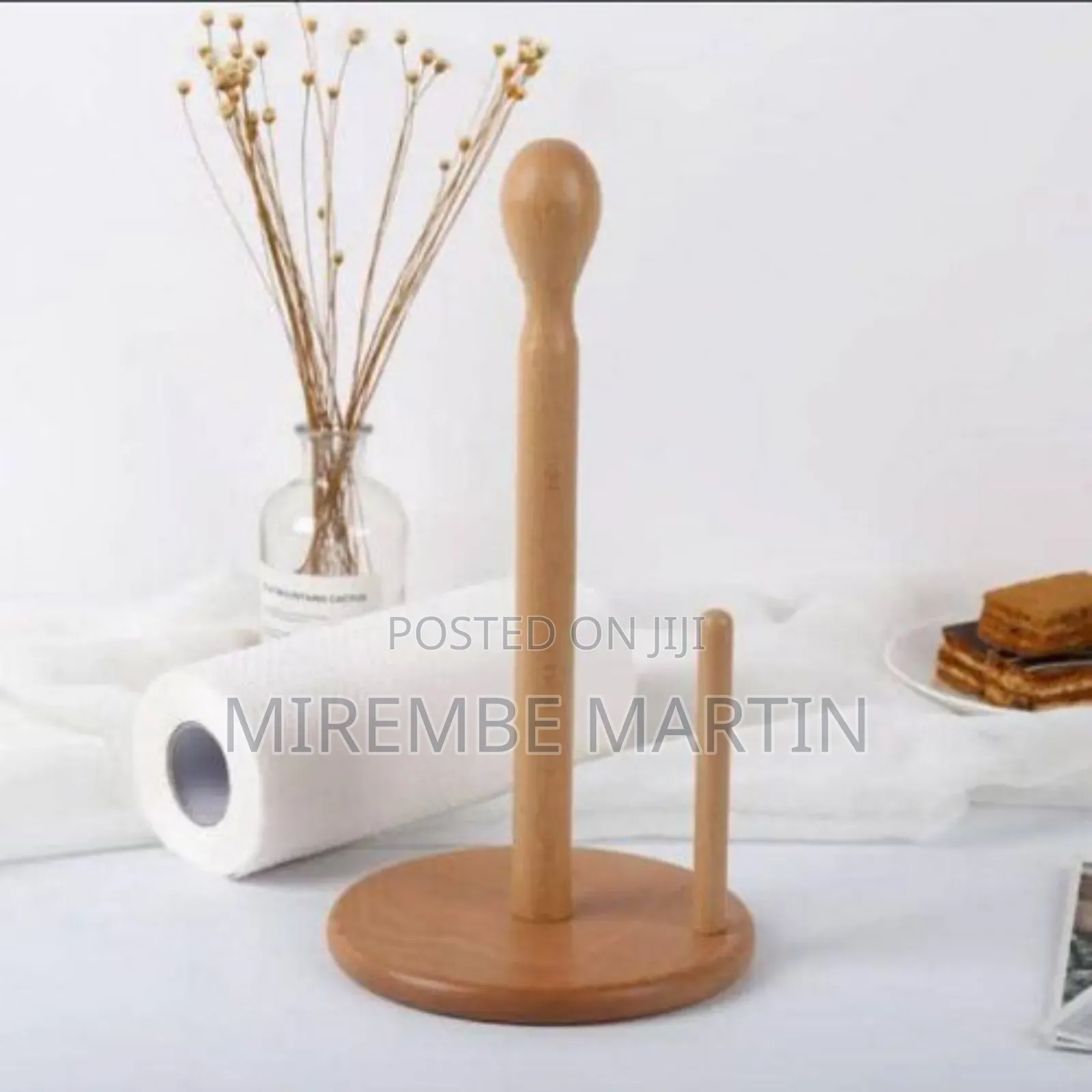 Bamboo Roll Tissue Storage Stand- Brown