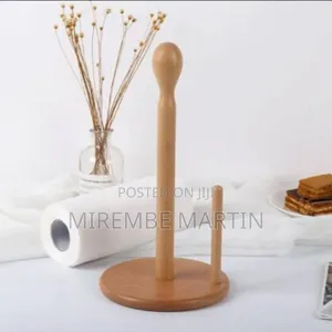 Bamboo Roll Tissue Storage Stand- Brown