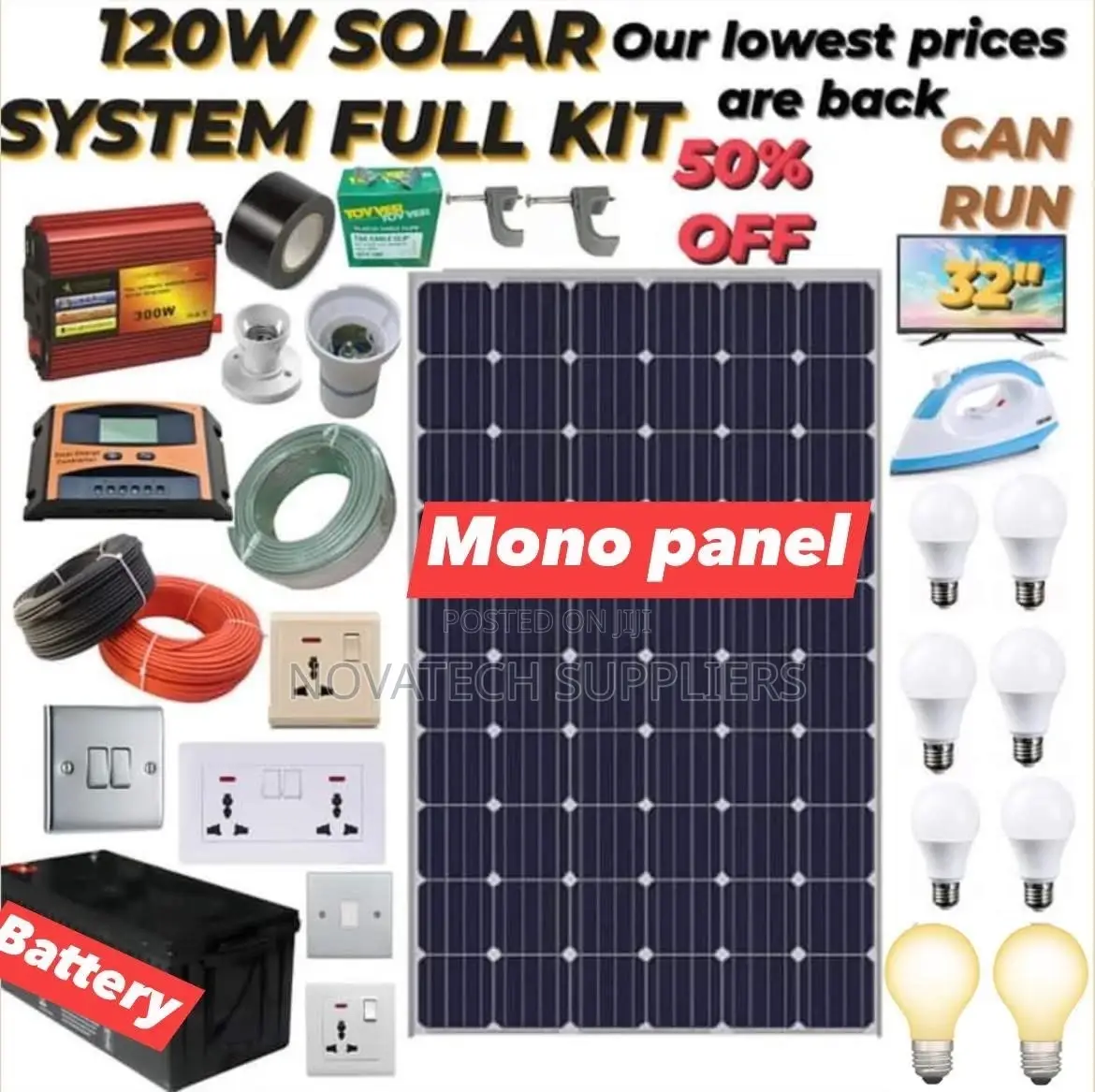 120W Solar System Full Kit / German Technology