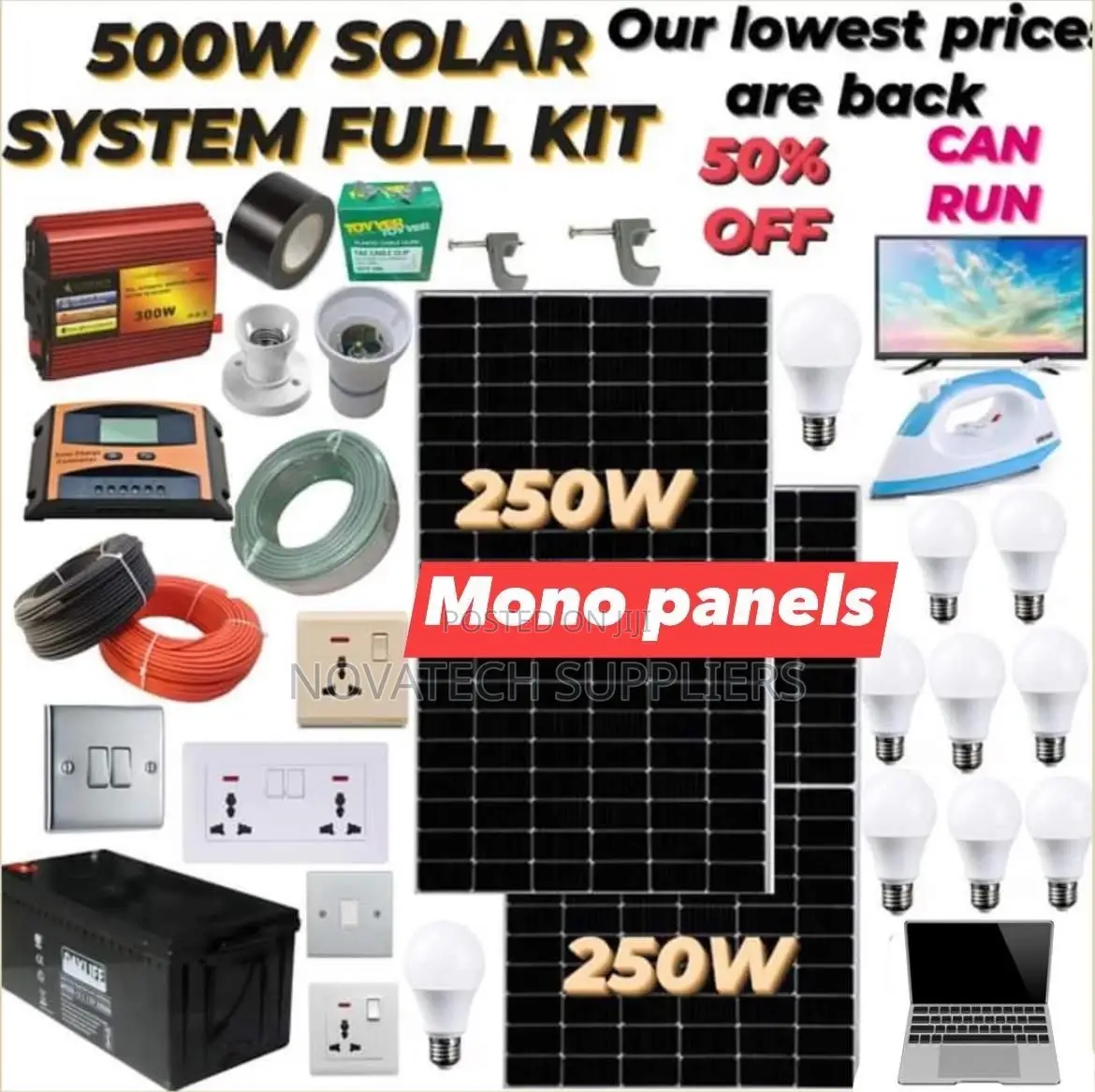 500W Solar Power System Full Kit / Complete Set