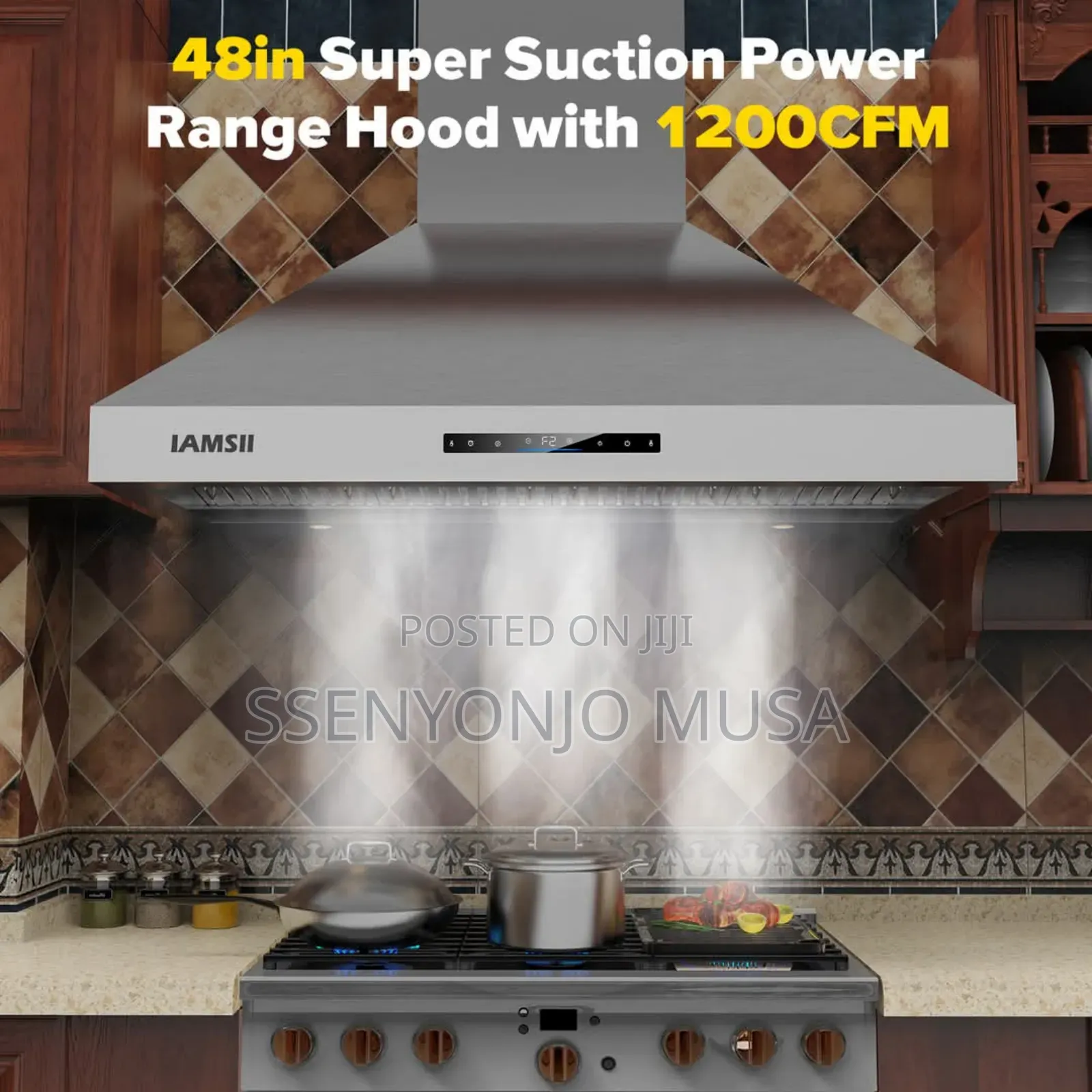 48" Range Hood, 1200 CFM Stainless Steel