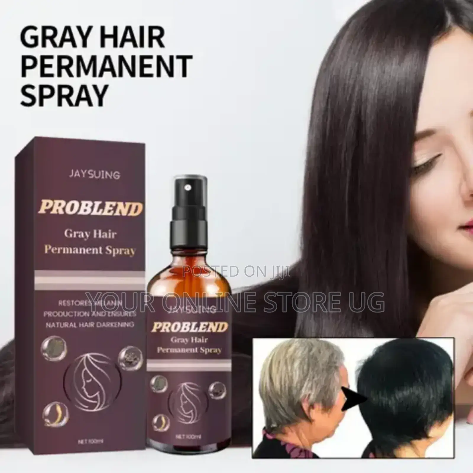 Jaysuing Anti White Grey Hair Treatment Restoration Spray