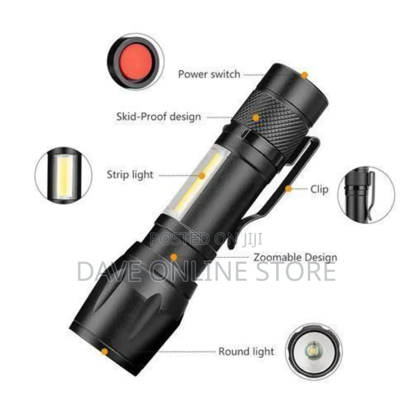 USB Rechargeable Portable LED Flashlight Outdoor Torch 5124
