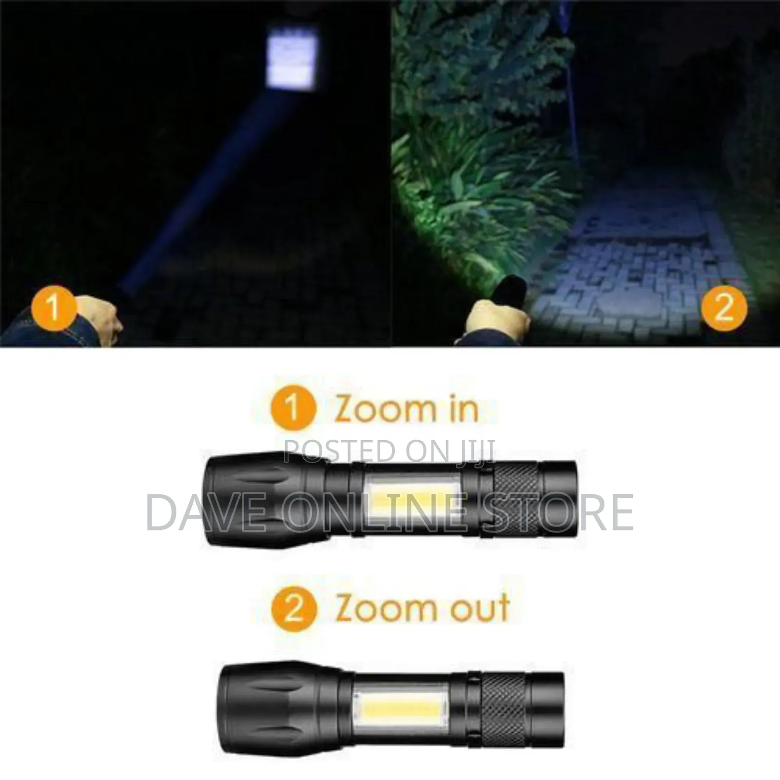 USB Rechargeable Portable LED Flashlight Outdoor Torch 5124
