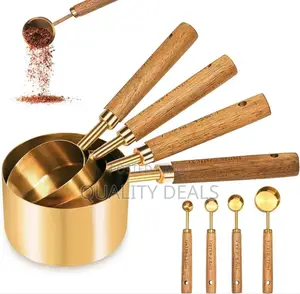 Gold Measuring Cups Spoons Set of 4