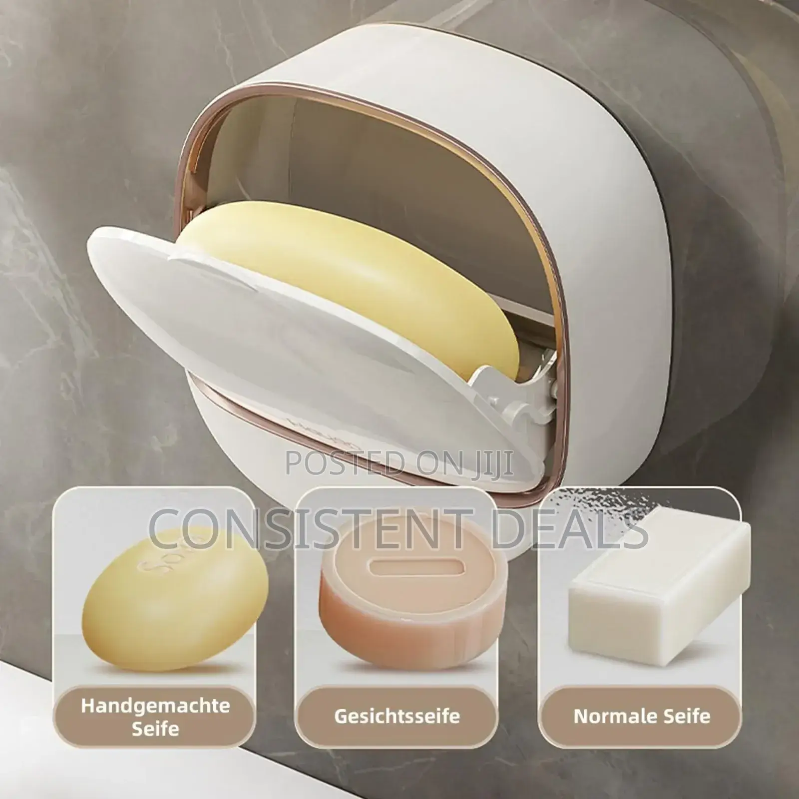 Wall Mounted Soap Bar Dish Hidden Waterproof Box Holder