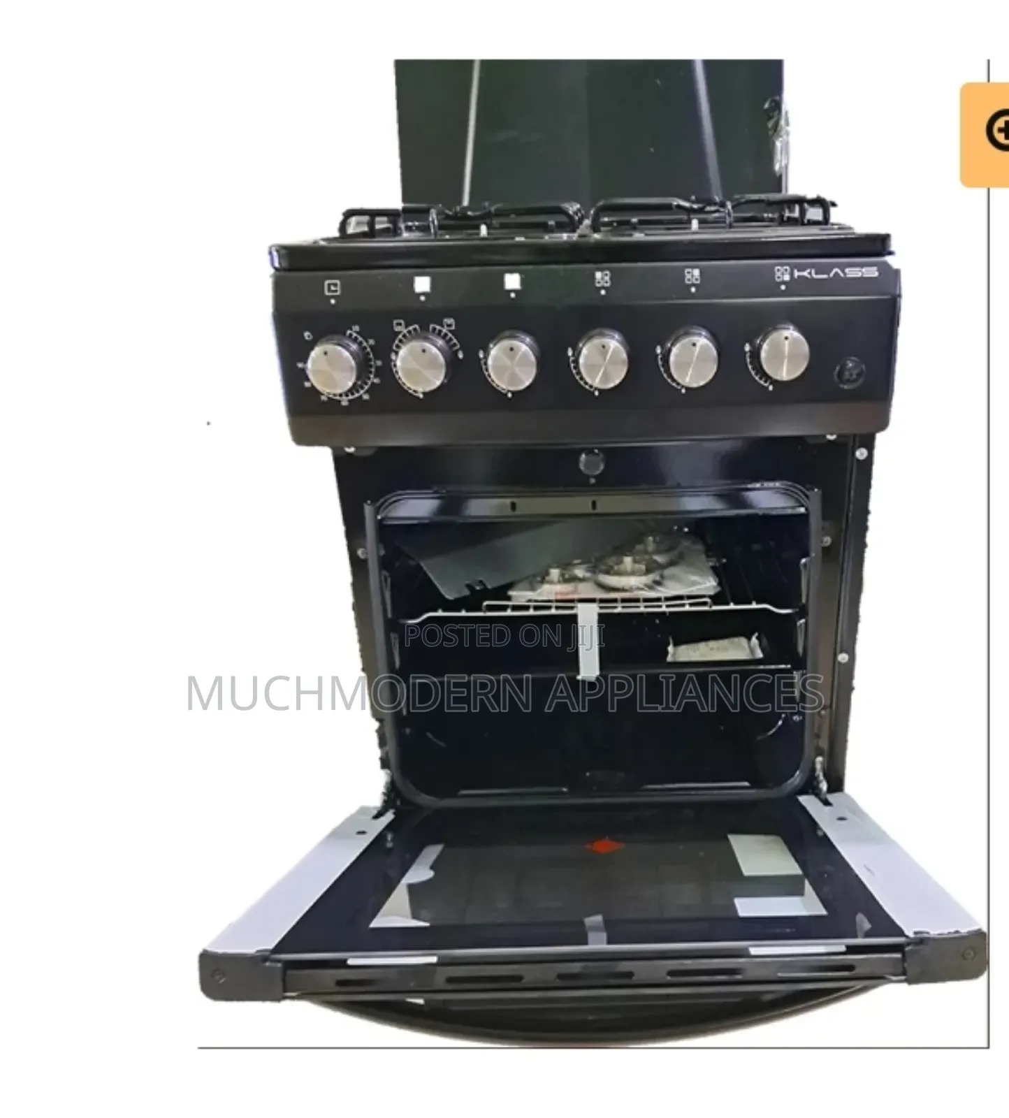 Klass Cooker 60x60cm,4gasoven+Grill,Lamp+Timer,4TTE-6640 BKL