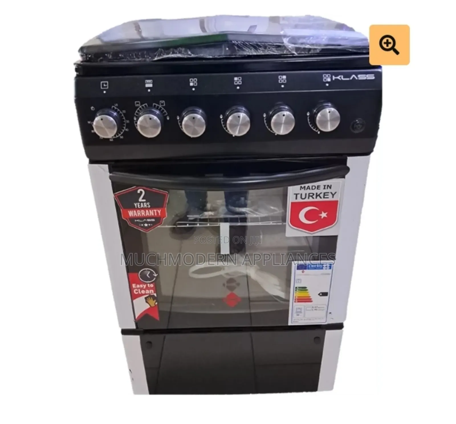 Klass Cooker 60x60cm,4gas,Oven Grill,Lamp Time4tte-6640 BLK
