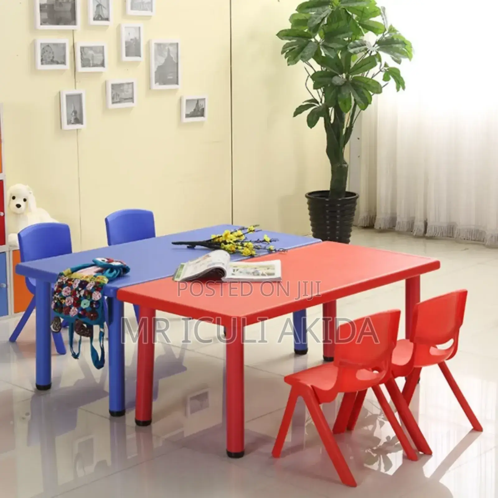 Plastic Kids Kindergarten Nursery School Rectangle Table