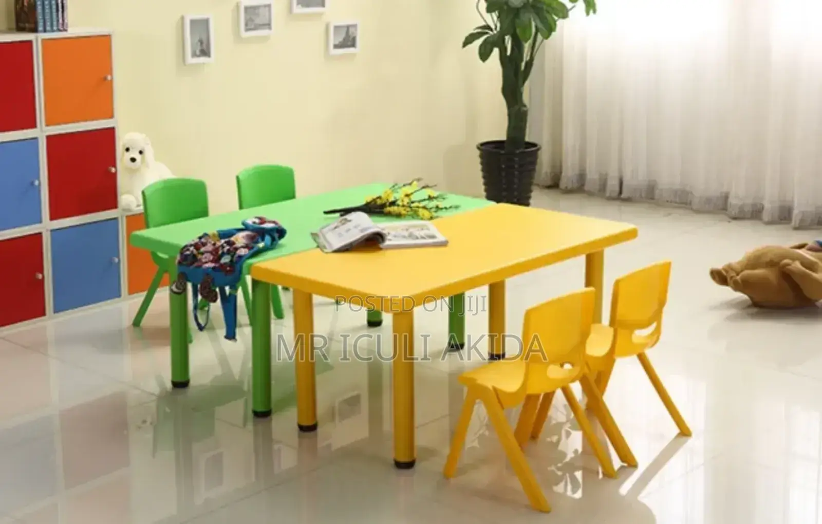 Plastic Kids Kindergarten Nursery School Rectangle Table