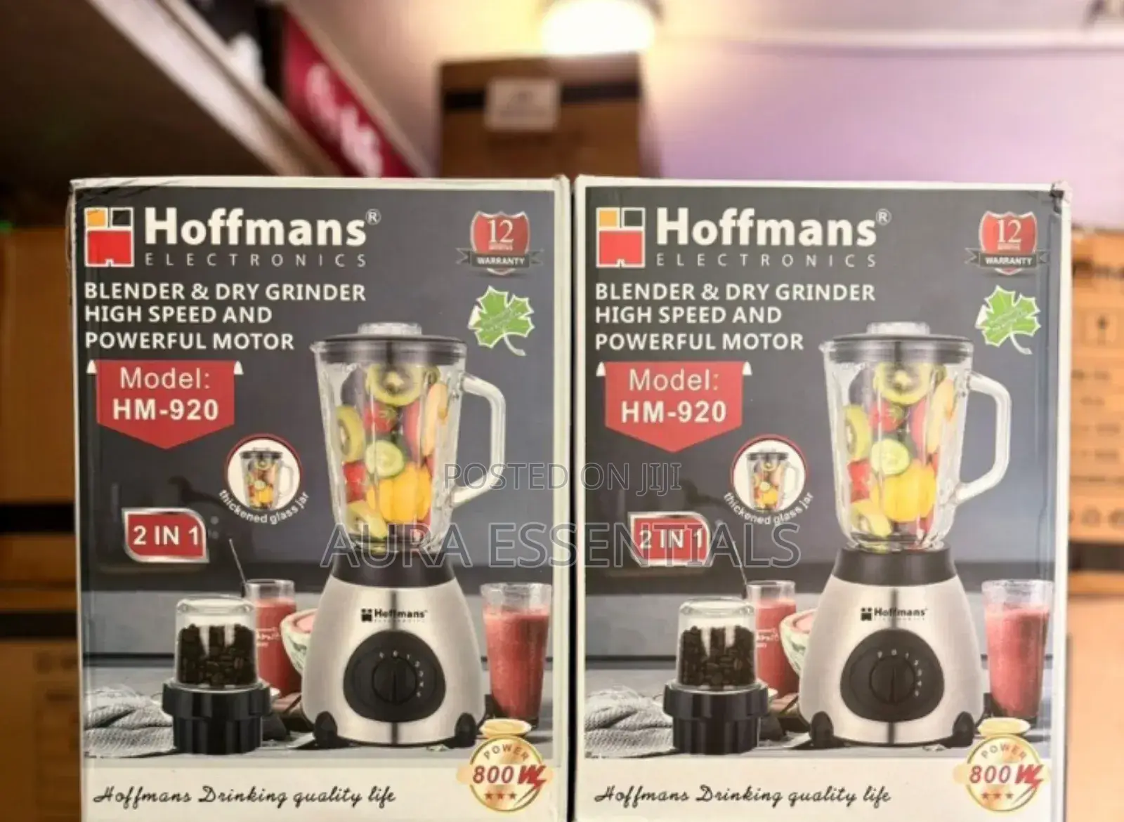Hoffmans 2 in 1 High Speed Powerful Motor Blender