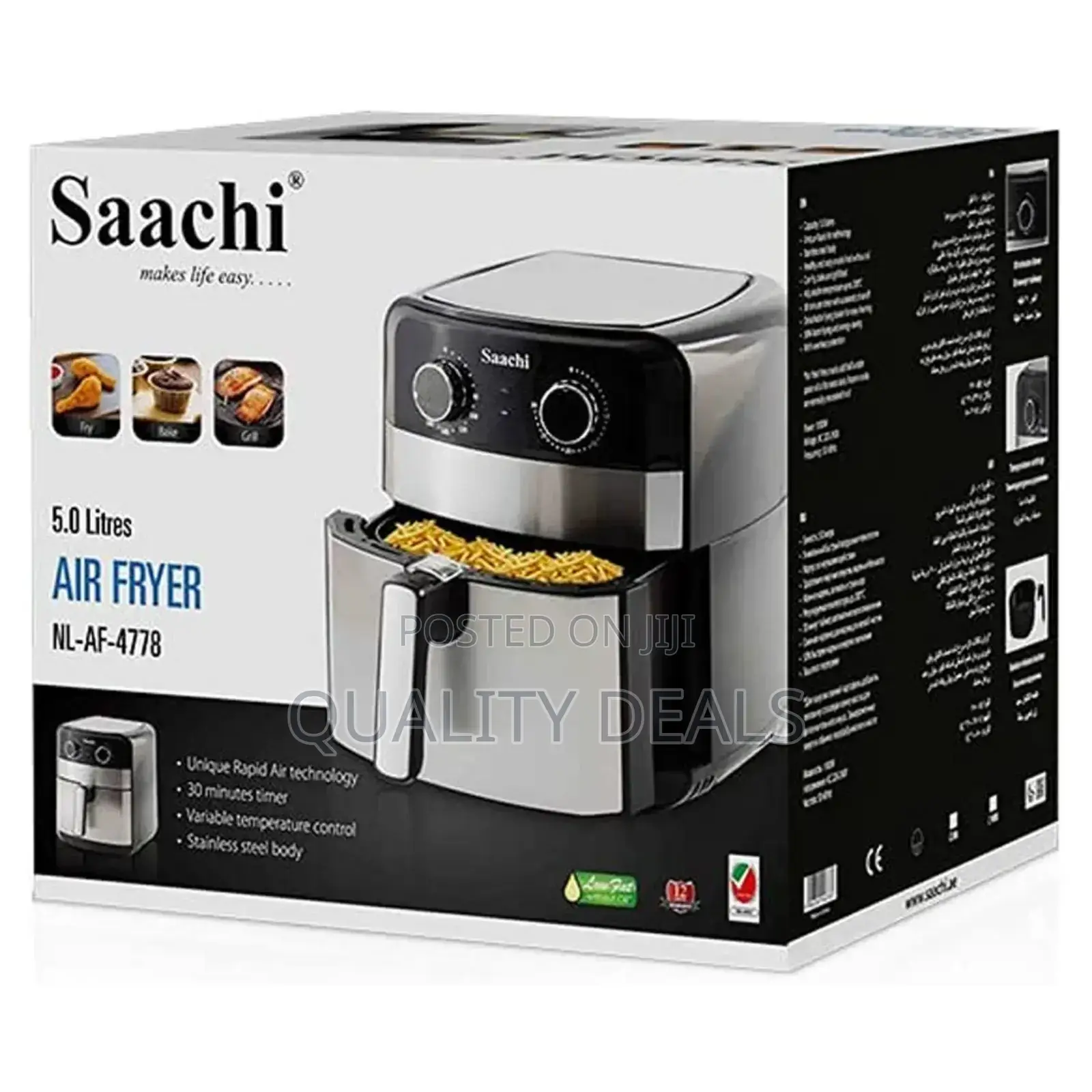 Saatchi 5 Litres Air Fryer With Unique Air Technology
