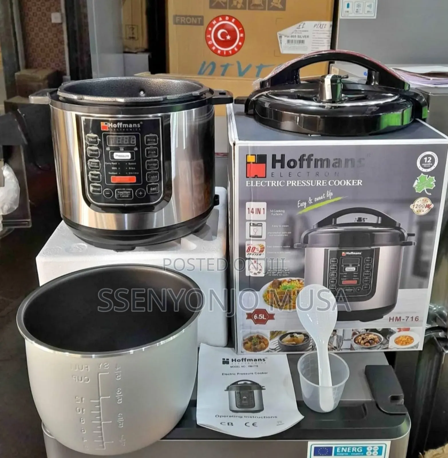 Hoffmans Electric Pressure Cooker 6.5l Digital 14-in-1 Functions