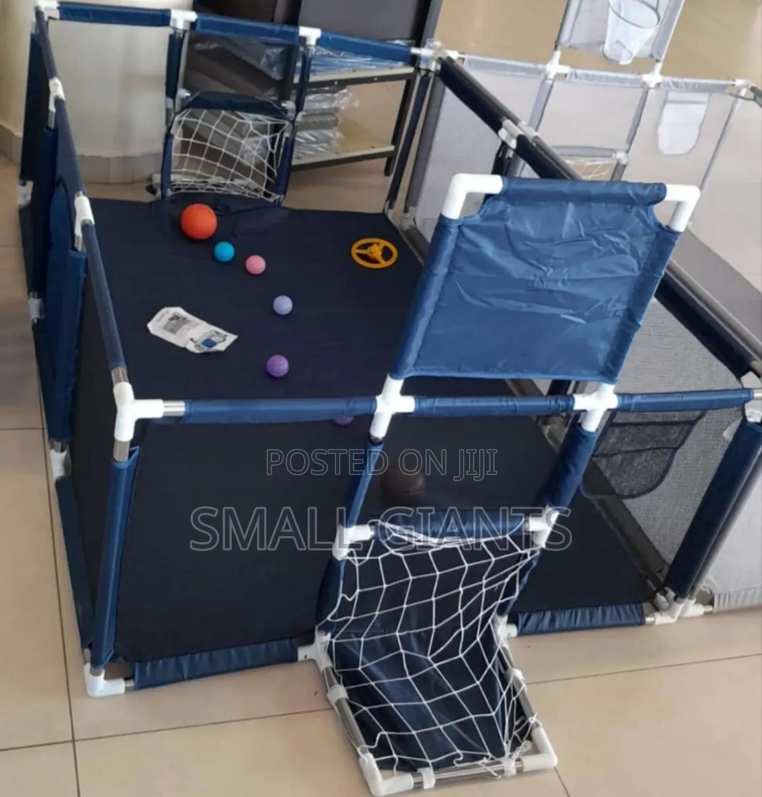Baby Playpen With Basketball and Football Hoop