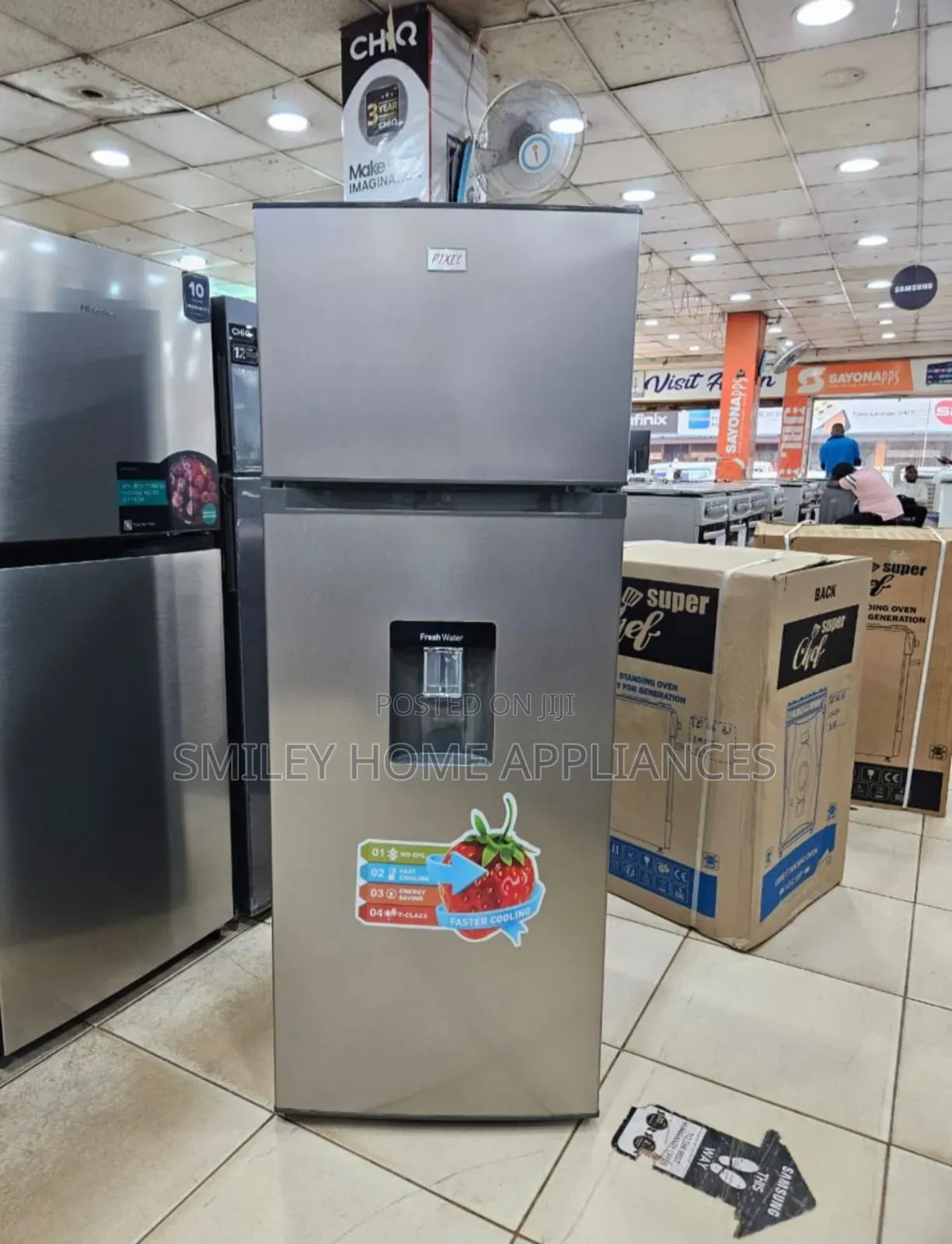 Pixels 270ltrs Double Door Fridge Silver