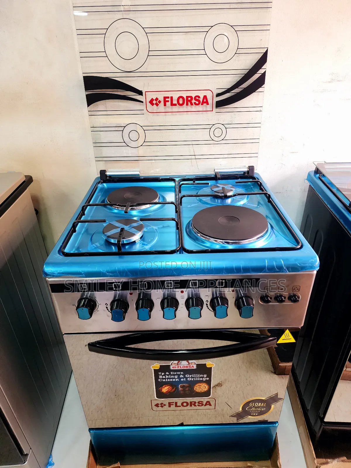 Florsa 60cm by 60cm 2+2 Gas Cooker Stainless Steel