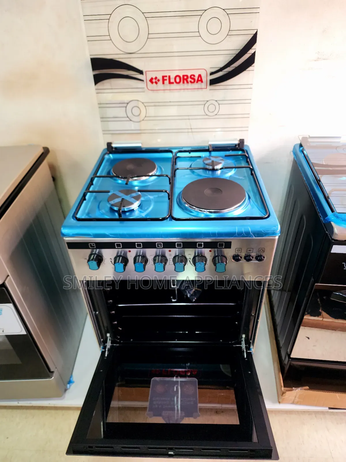 Florsa 60 by 60cm 2 Gas Burner and 2 Electric Plates Cooker