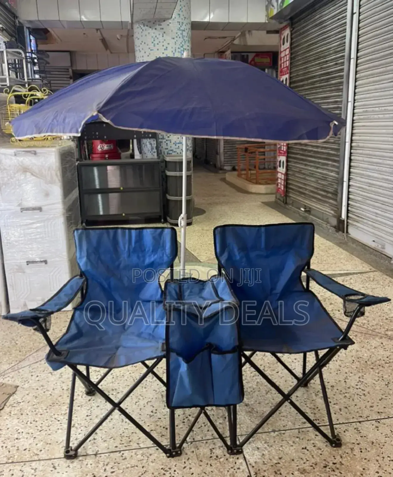 2pcs Folding Camping Chairs With Umbrella