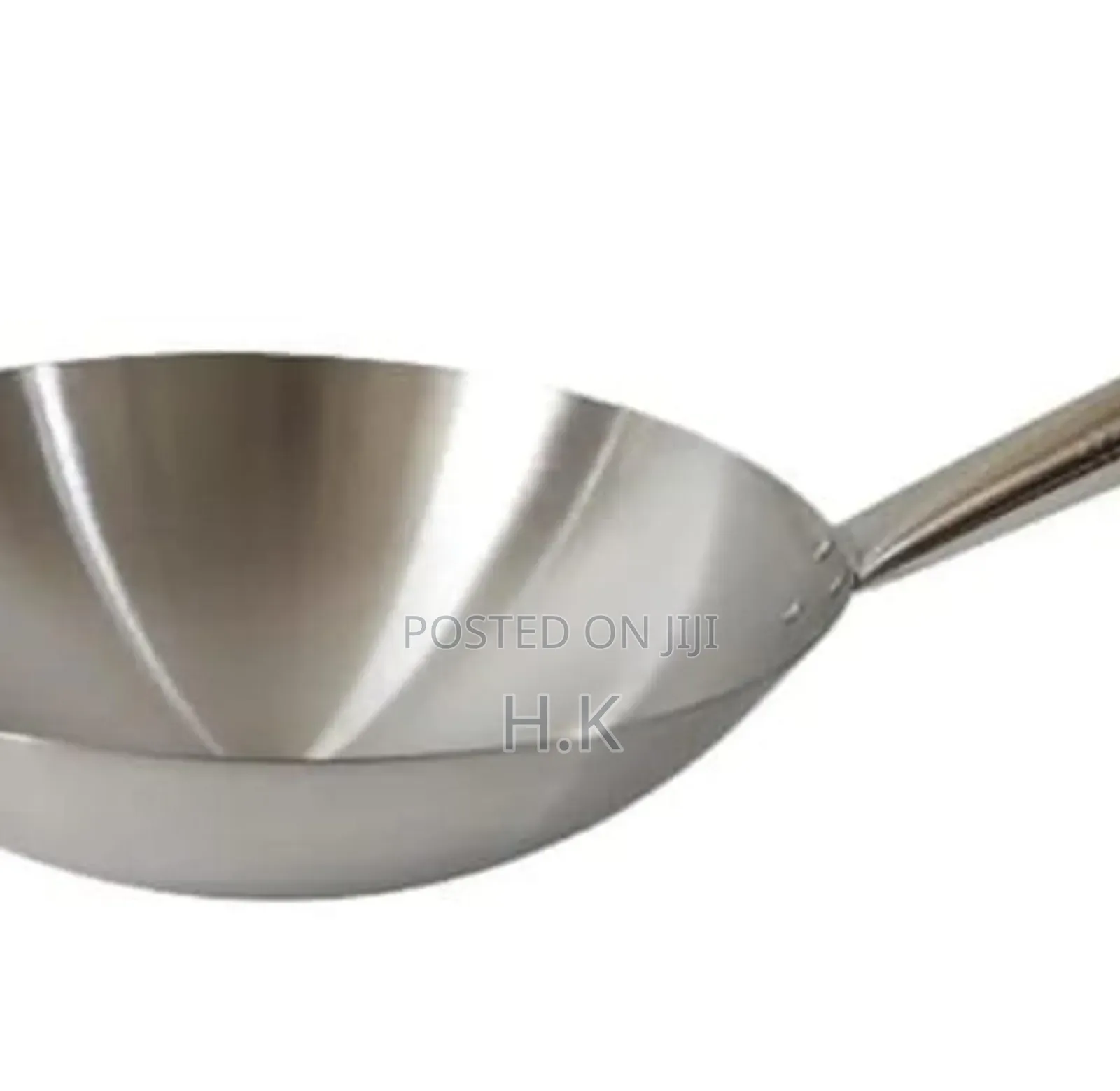 Stainless Steel Wok Pan With Steel Handle* 34cm