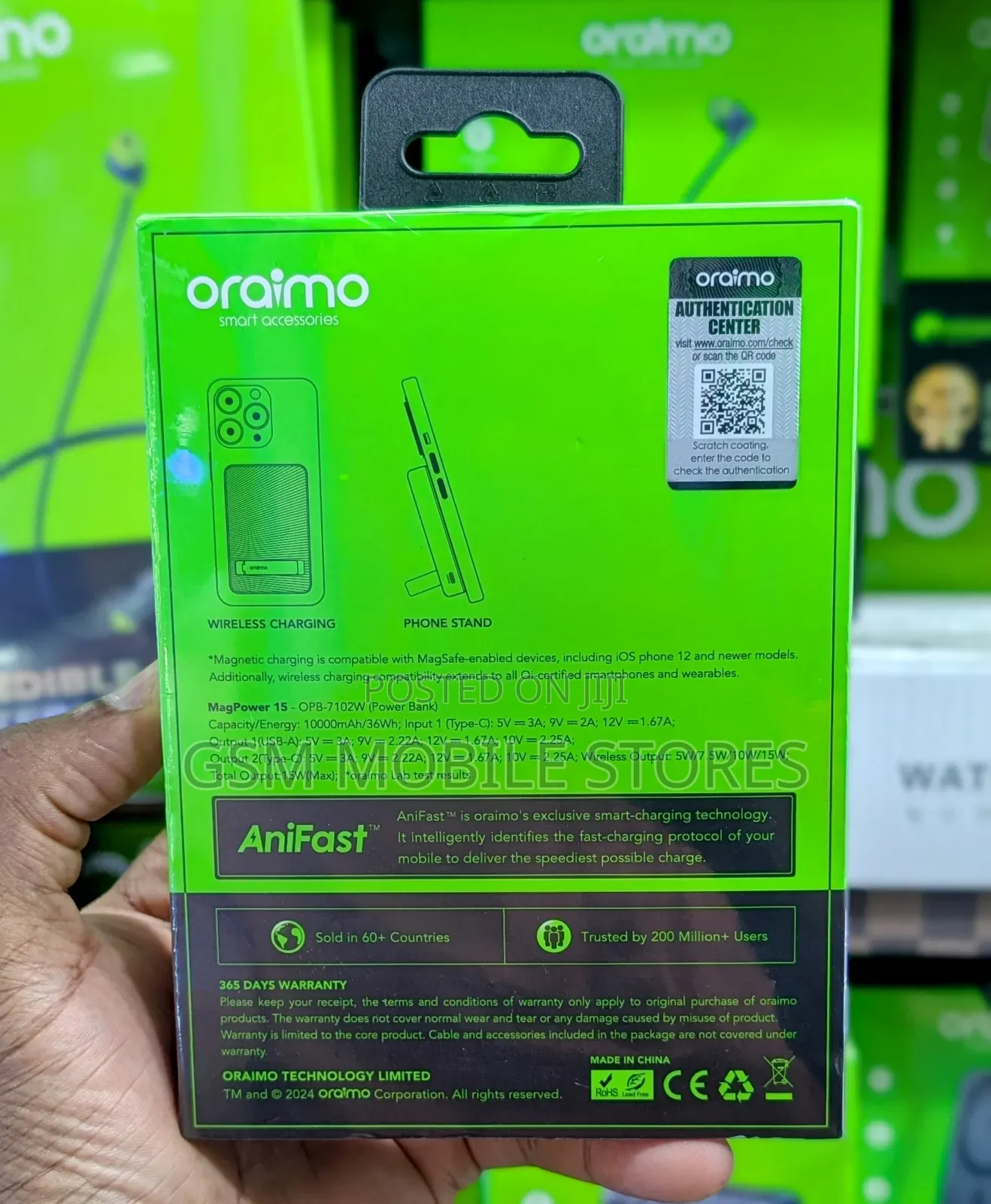 Oraimo Magpower 15 10000mah Wireless and Wired Power Bank
