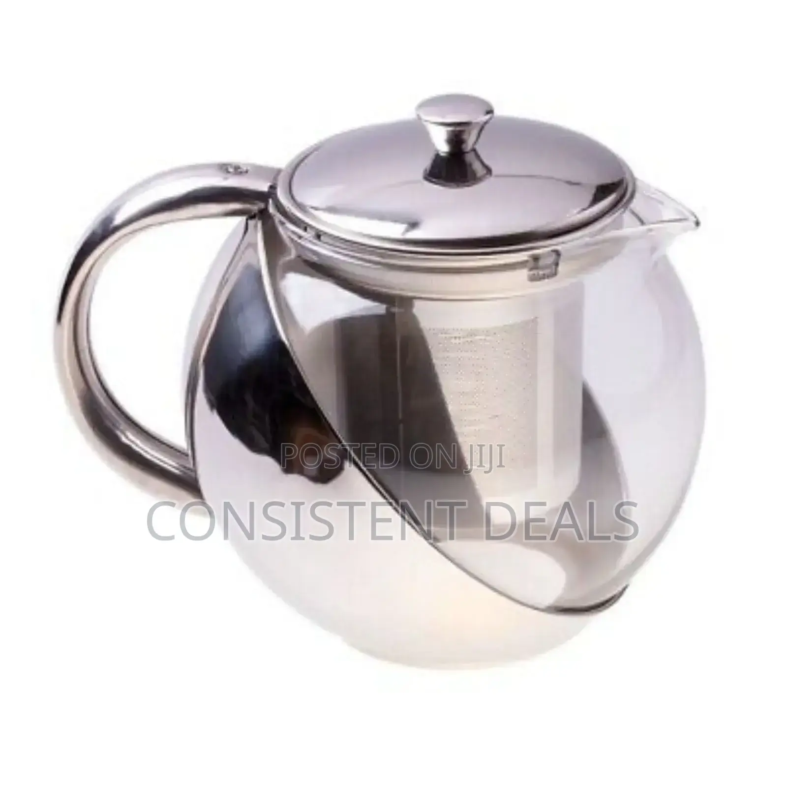 Clear Glass and Stainless Steel Teapot 750ml