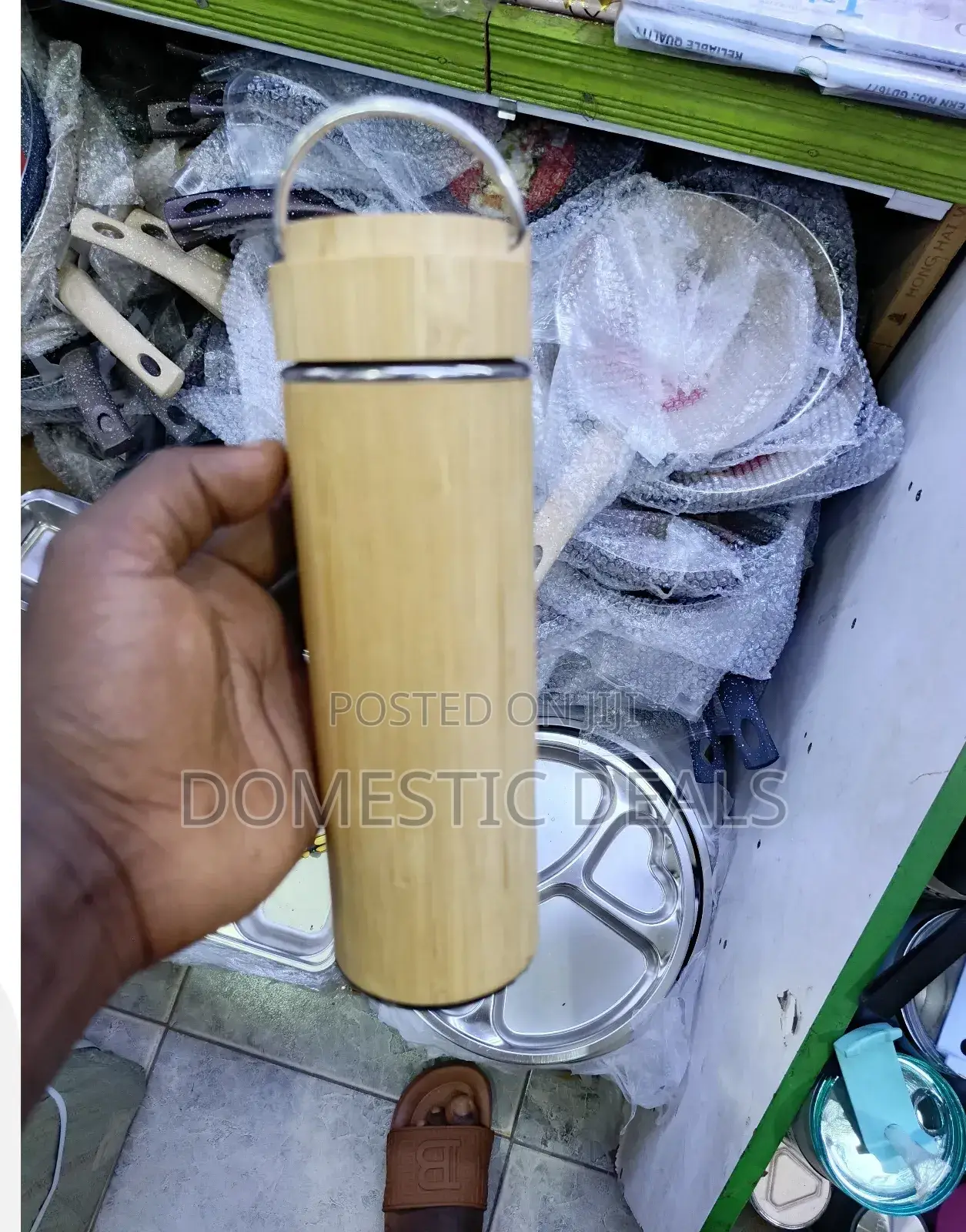 Wooden Double Wall Insulated Thermal Vacuum Bottle