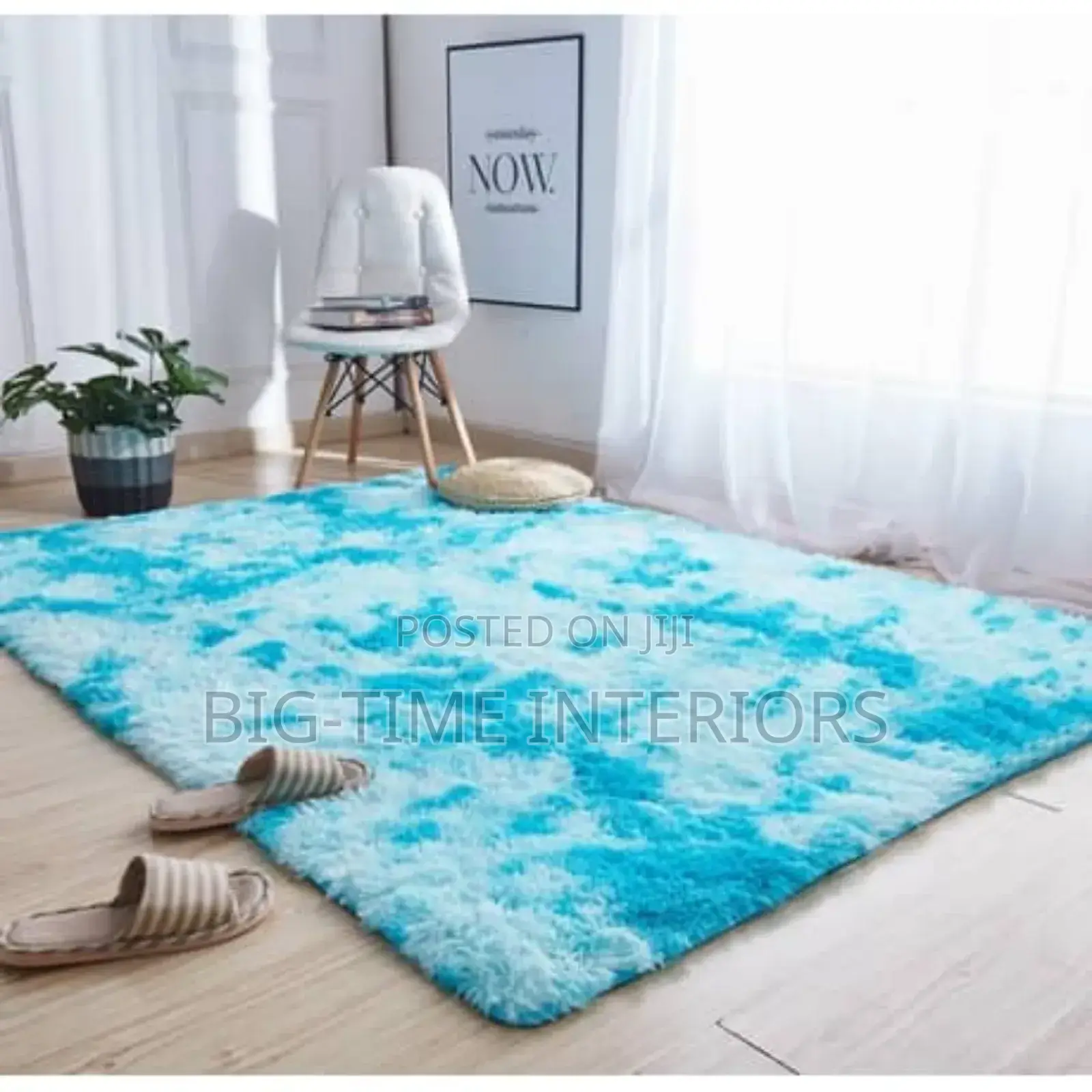 Sky Blue Soft Fluffy Center Carpet 1.5*2meters
