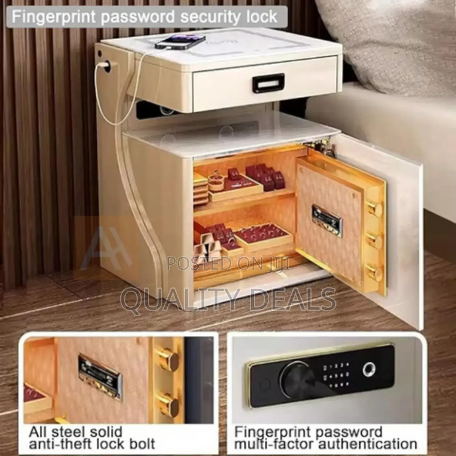 Smart Bedside Table Hidden Safe Password Safe Box