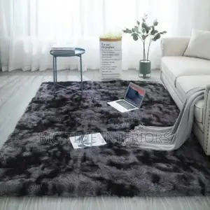Patched Black and Gray Soft Fluffy Center Carpet 1.5*2meters