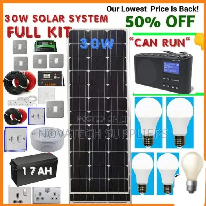 30W Solar Power System Full Kit / Maintenance Free