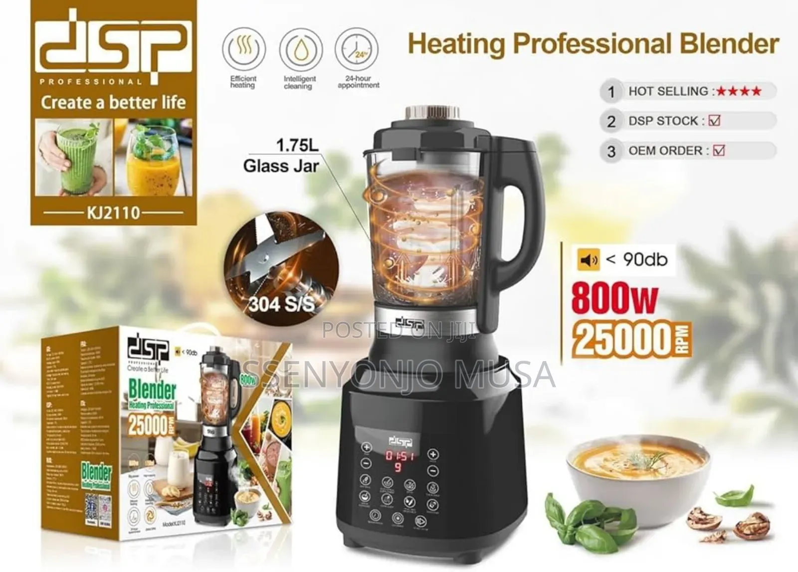 DSP Blender Heating Professional H.S Blending Kj2110 | 800w, Digital