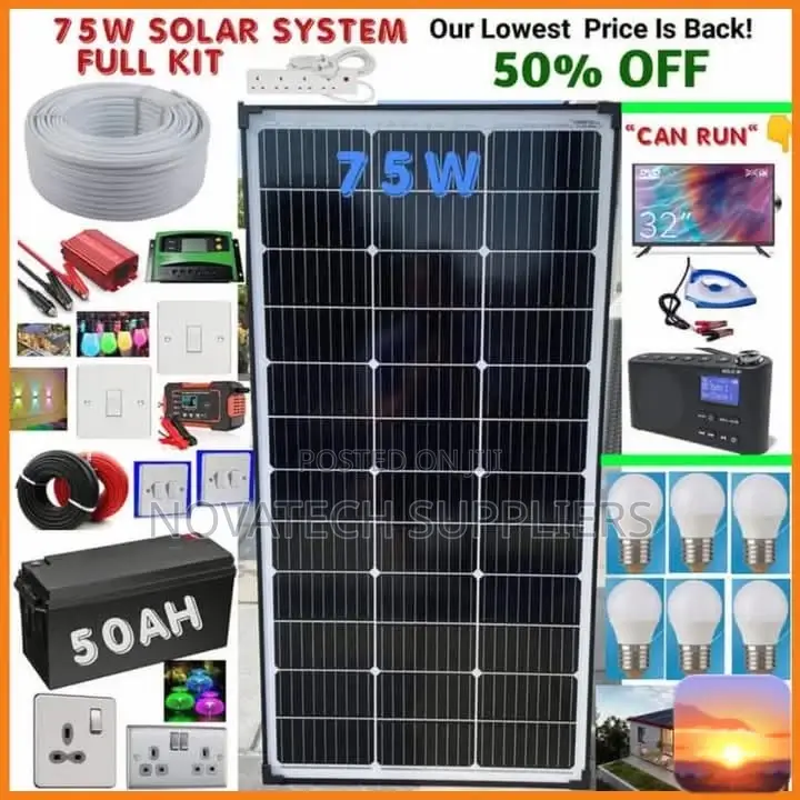 75W Complete Solar Power Kit / All Top Solar