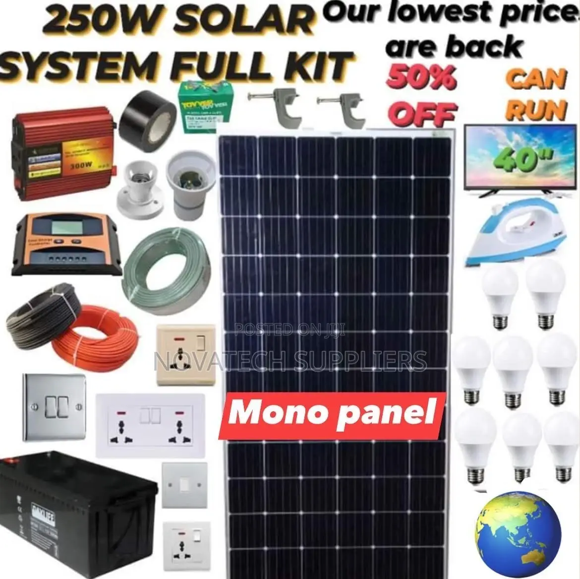 250W Solar Power Full System/ Baku Solar
