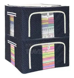 2pcs Foldable Fabric Clothes Storage Boxes